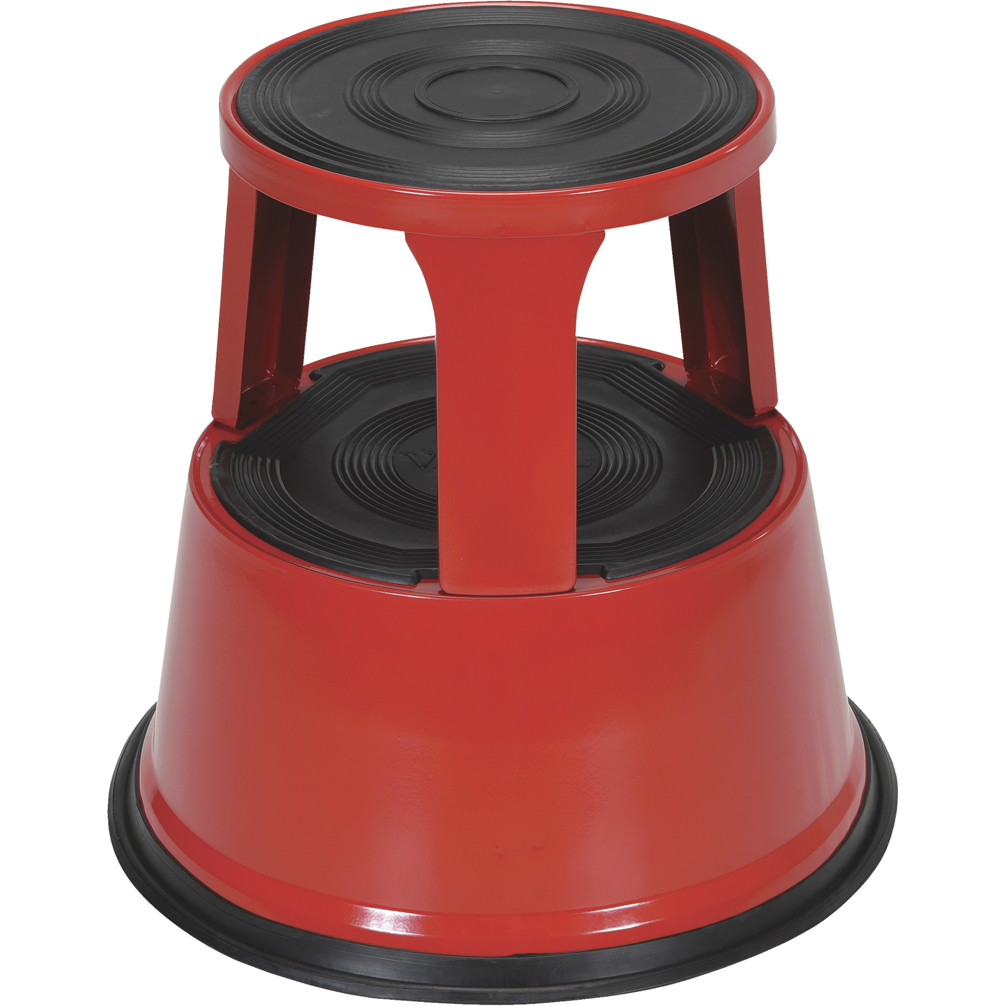 Vestil Steel Rolling Step Stool, 17in. Top Step Height, 500-Lb. Capacity, Red, Model# STEP-17-R